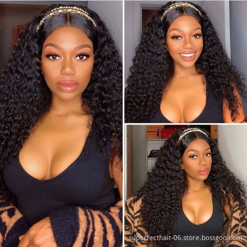 Wholesale Brazilian Virgin Hair Pre Plucked With Baby Hair Transparent Lace Front Wigs Curly For Black Women Wigs